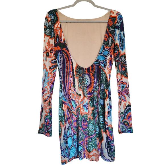 Milana Bartolotta Multicolor Floral Long Sleeve Mini Dress Size Small NWT - Picture 4 of 7